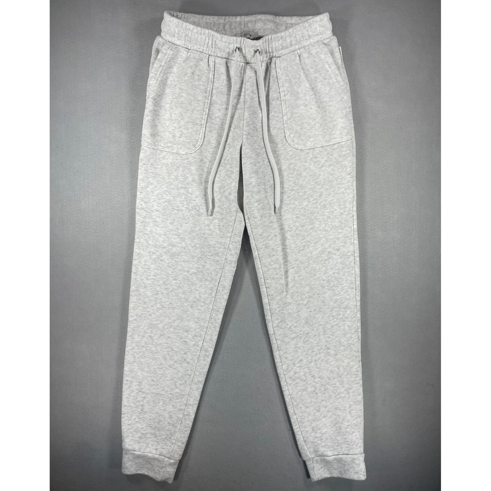 Rae Dunn Womens Joggers Sweatpants Light Gray Heathered Fleece Small